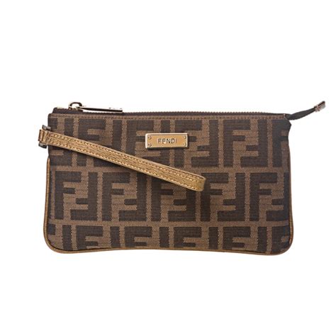 fendi metallic zucca wristlet|Fendi zucca sale.